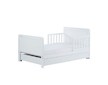 Dětská postel se zábranou a šuplíkem Drewex Olek 140x70 cm bílá - Bílá